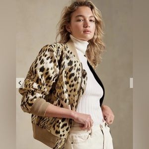 Banana republic leopard bomber jacket